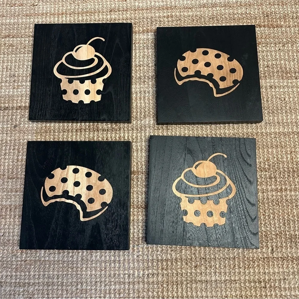 4 wall art wooden pictures - Picture 1 of 8